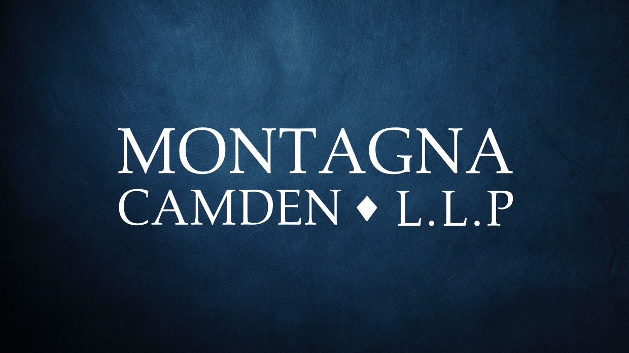 Montagna's logo on a dark blue background