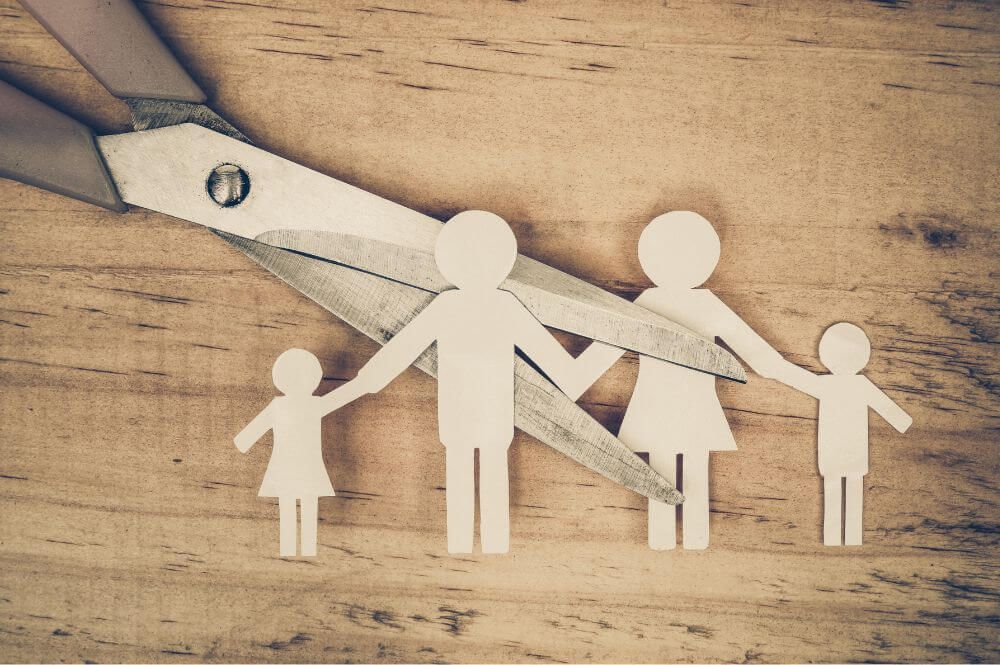 family diagram being cut in half