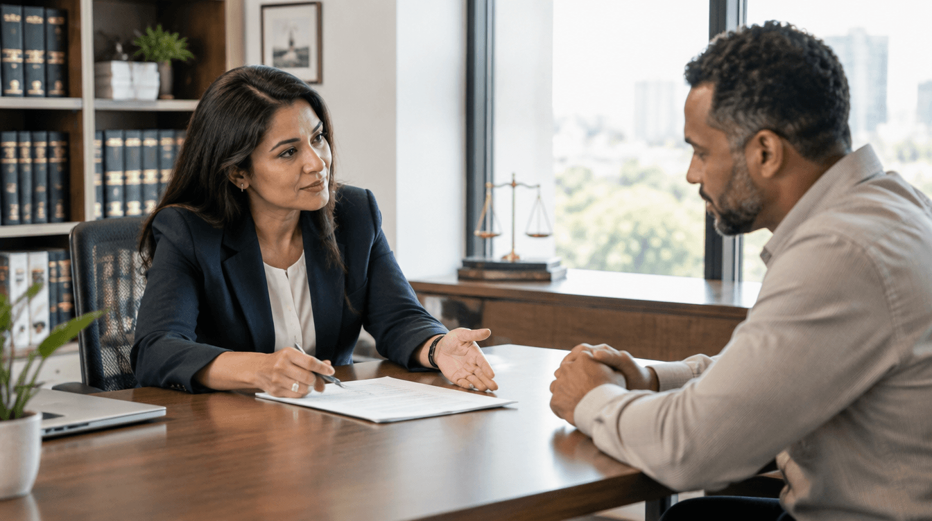 a woman sitting at a desk with a man
