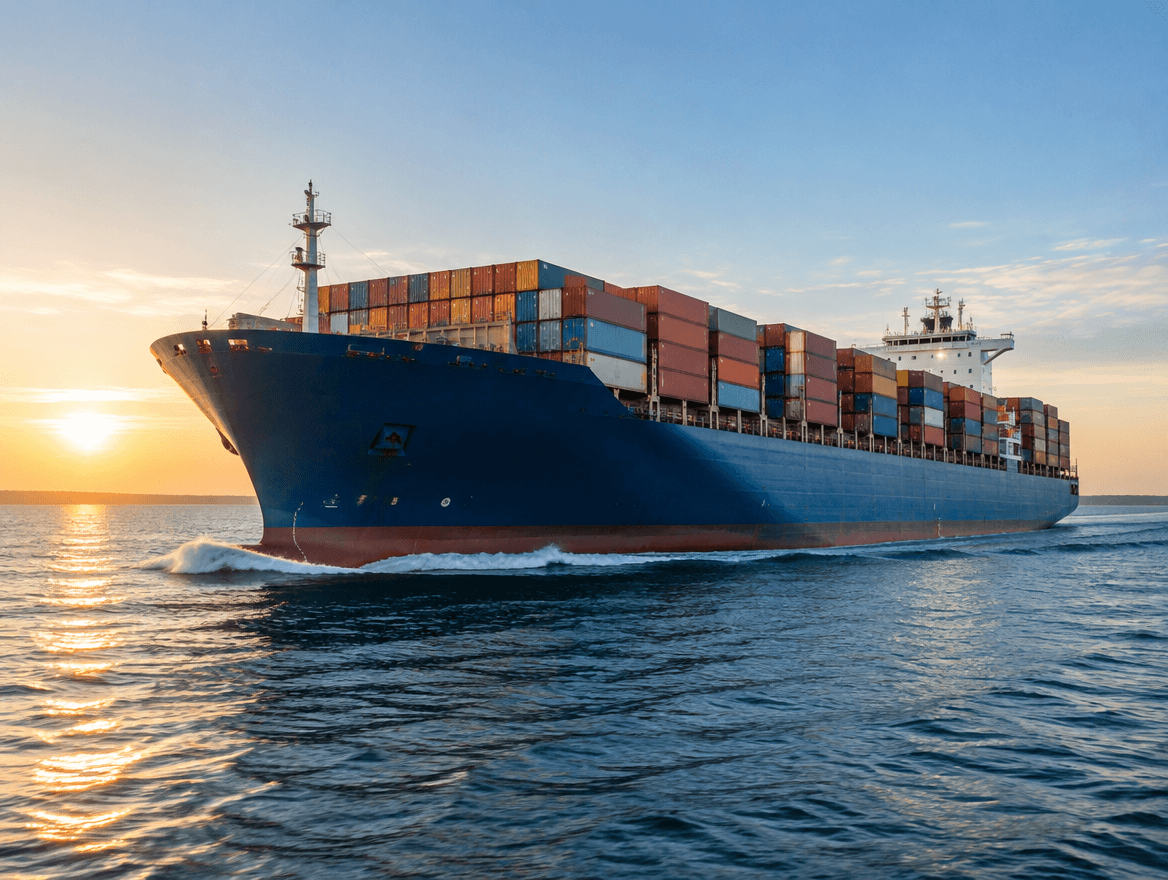 Cargo ship on the water