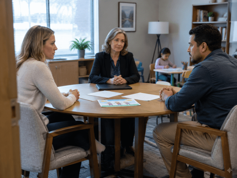 Divorcing family trying to divide child custody