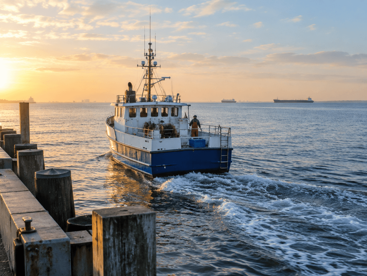 Boat leaving a dock