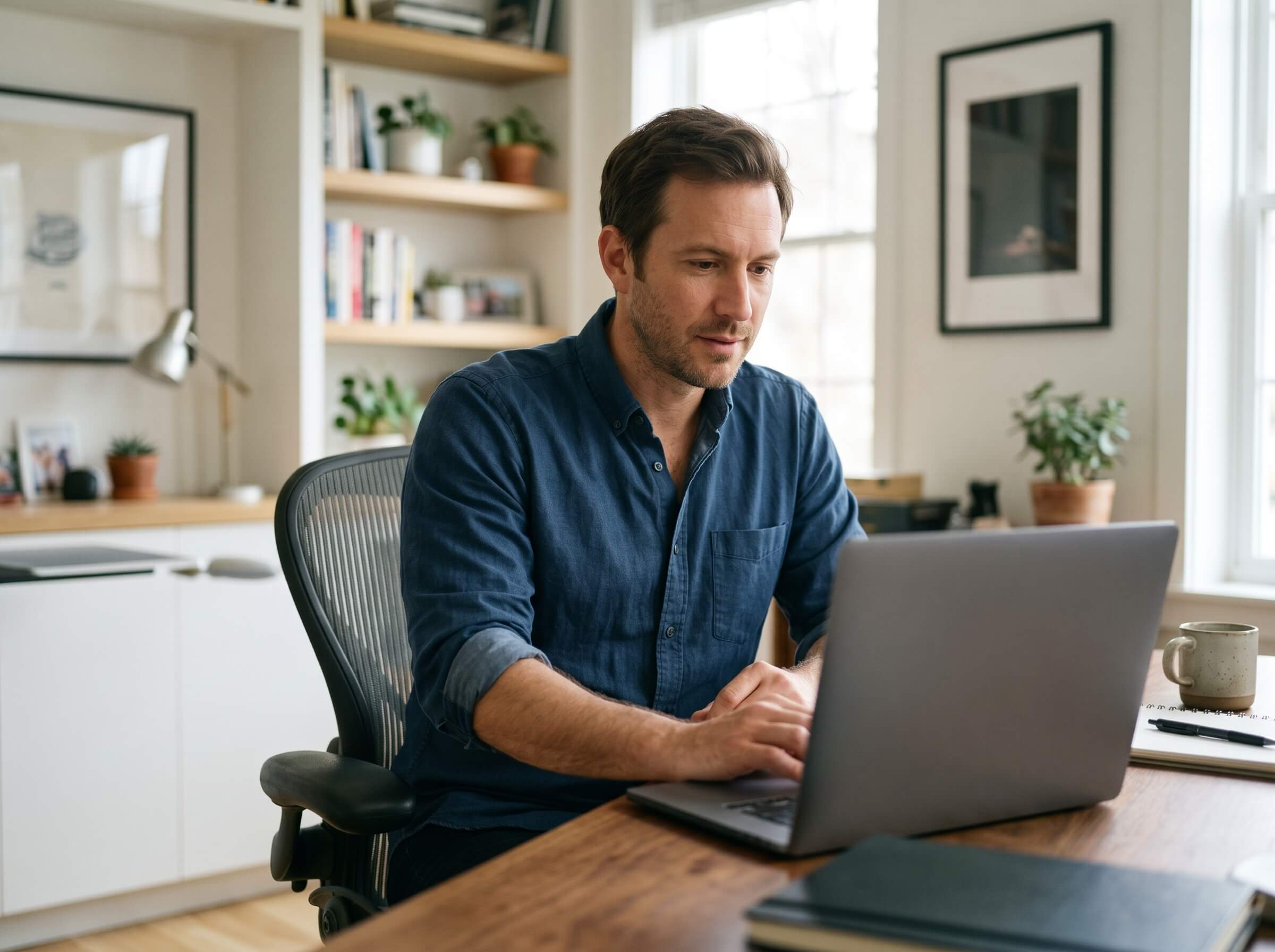 Man using laptop researching SSD denials in Virginia
