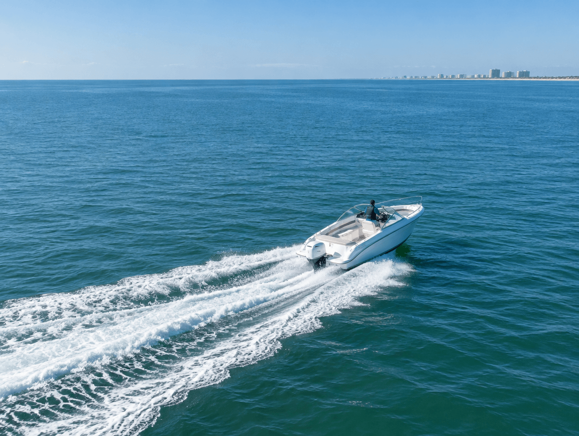 Speed boat in the water
