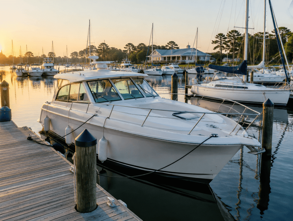 Yacht Club docked in the marina