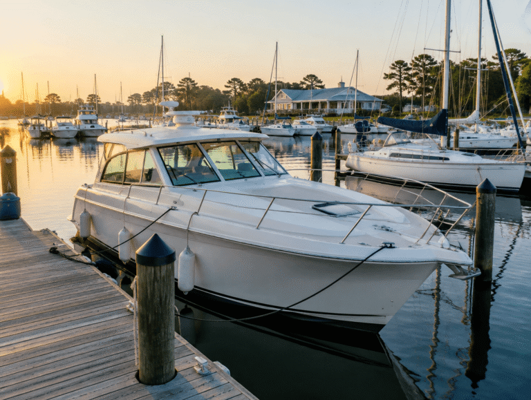 Yacht Club docked in the marina